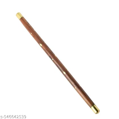 Wooden Brown Walking Stick Sheesham Wood with Brass Work Morning Walk Stick -24 Length (Nature) Self Defence Listing
