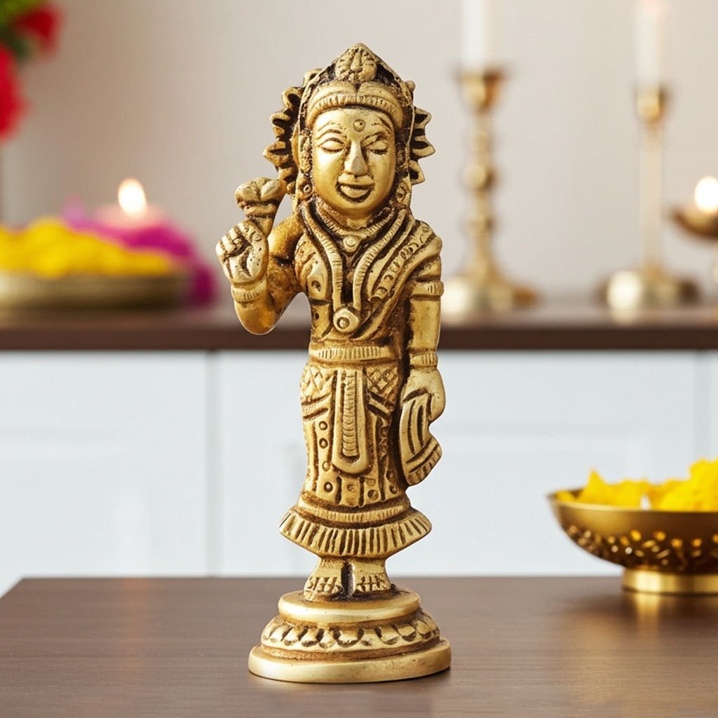 Brass Radha Ji God Idol - Classic Brass Statue, Height : 3.2 Inch (BSMAS1672 R)