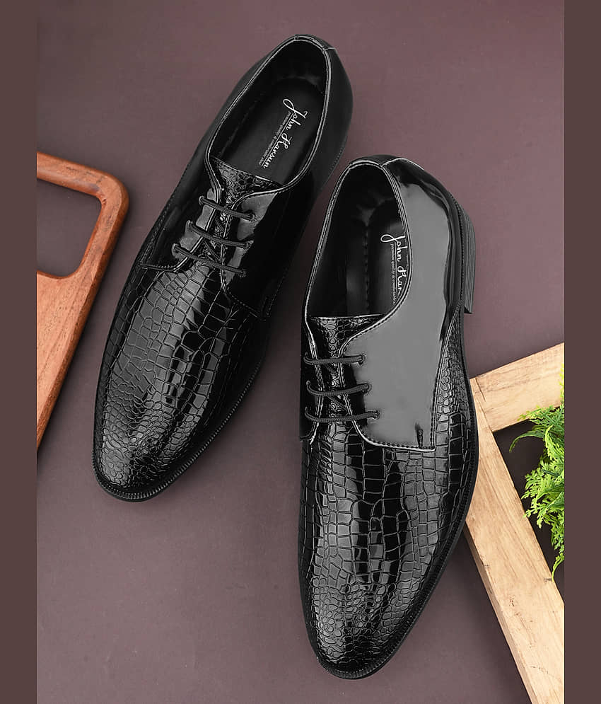 John Karsun Black Men's Brogue Formal Shoes