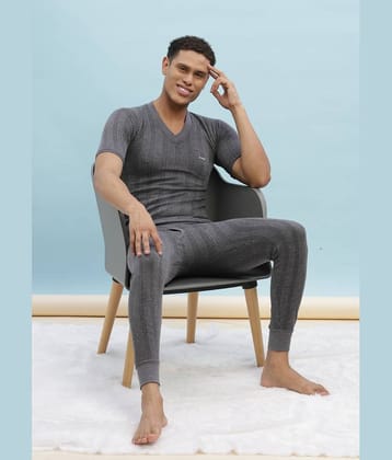 Dollar Ultra Pack of 1 Cotton Blend Thermal Sets For Men's ( Grey )