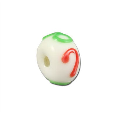 Beadwaala Handmade Fancy Lampwork Glass Beads For Jewelry Making. (Roundel) SFL-396-Per Packet 25 Pcs / 10X18 MM