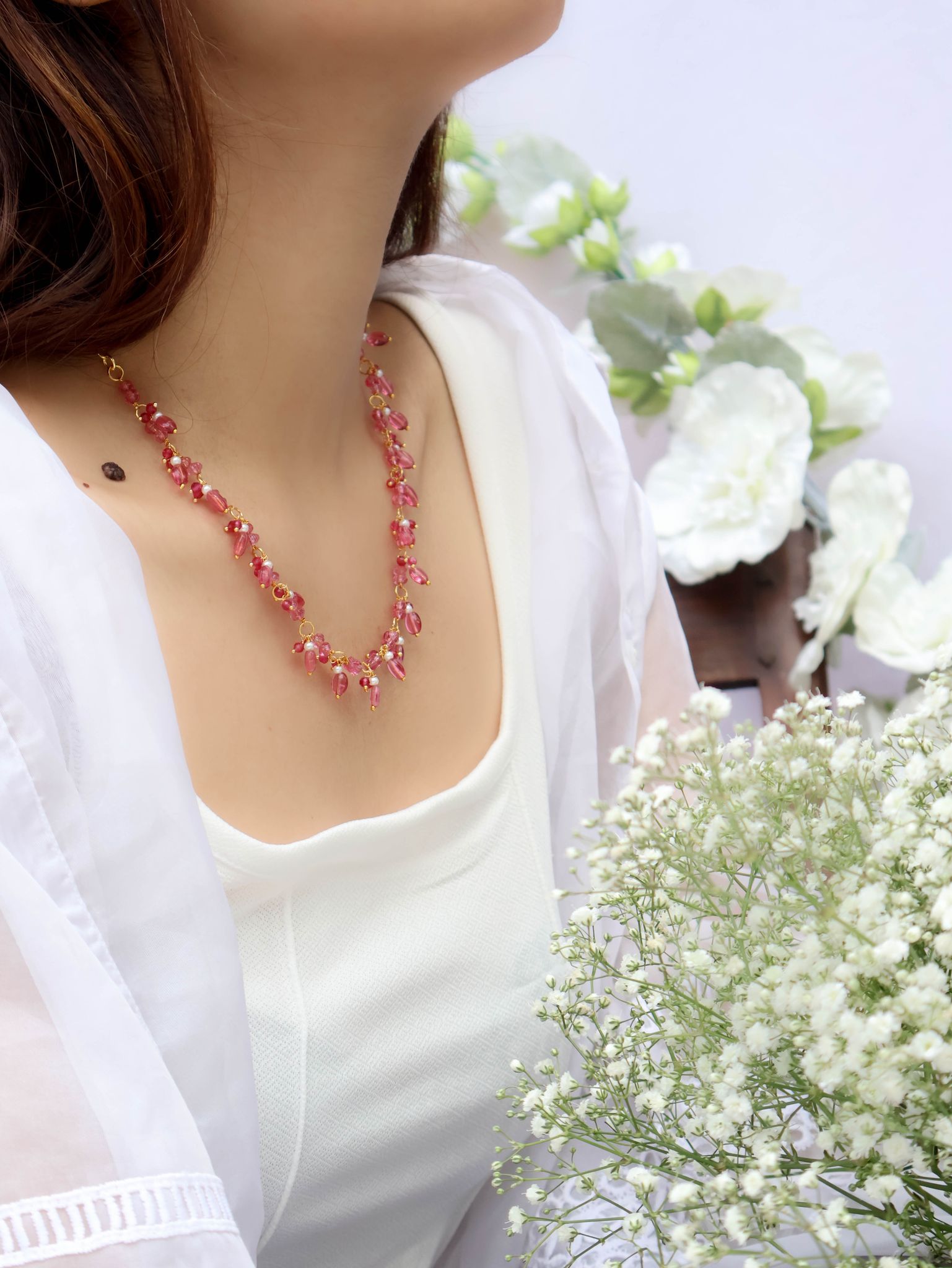 Ilham Pink Necklace-Pink