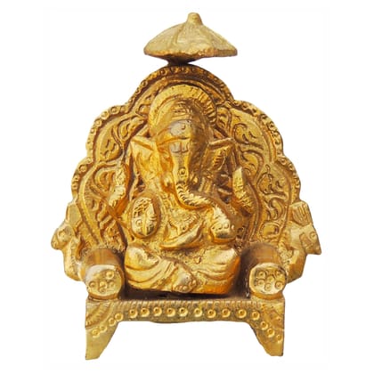 Brass Showpiece Ganesh Ji With Chatri God Idol Statue (BSMAS415)