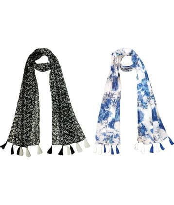 stolevilla Multi Printed Poly Cotton Yarn Stoles ( Pack of 2 )