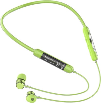 Wireless Neckband Bluetooth Earphones, Black, in-Ear Design (Green) Wireless Neckband Bluetooth Earphones, Black, in-Ear Design (Green)