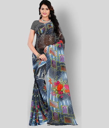 Kashvi Sarees Georgette Printed Saree With Unstitched Blouse Piece ( Light Grey )