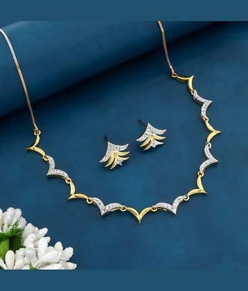 MGSV Golden Alloy Necklace Set ( Pack of 3 )