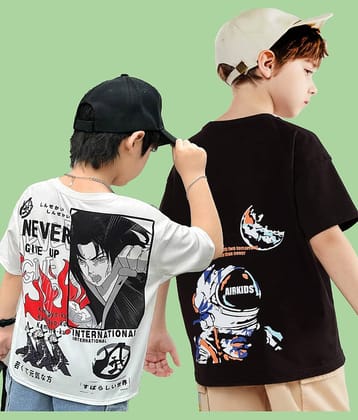 Christy World Pack of 2 Boys & Girls Cotton T-Shirt ( Multicolor )