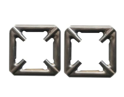 Cindrella Kepy The Mall Pcs Of 2 Heavy Quality Stainless Steel LPG Gas Stove Stand Pan Support Removable Lpg Gas Stove Parts Square For Small Utensil 12.5 X 12.5 X 1 Cm Silver Open 6 Burner