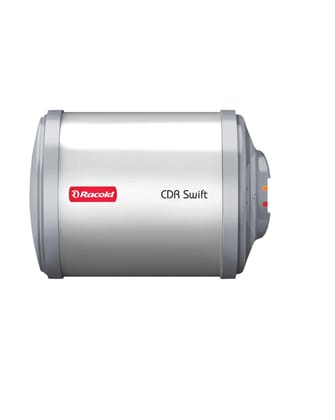 Racold CDR Swift 6 Litre 3kW Storage Water Heater | 33% Faster Heating than other 2kW Geysers | Energy Efficient Horizontal Geyser | Titanium Coating on Tank | Free Standard Installation & Pipes Racold CDR Swift 6 Litre 3kW Storage Water Heater | 33% Fas