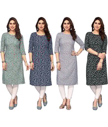 KETAKI FASHION Crepe Printed Straight Women's Kurti - Multicolor ( Pack of 4 )