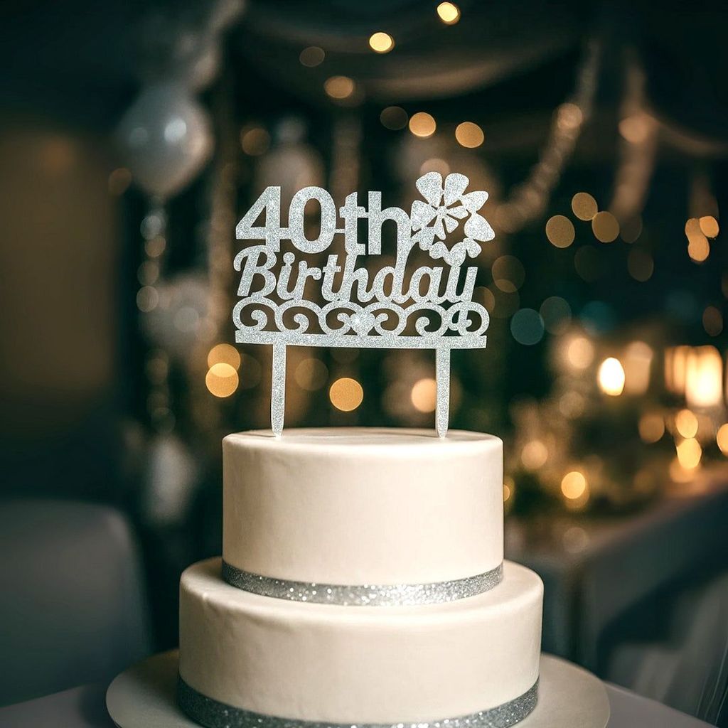 Happy 40th birthday Cake Topper - 1PC - Party and Festive Needs | Buy online on ZillyBuy