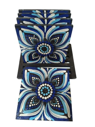 Mandala Tea Coasters - Set Of 6 with Stand