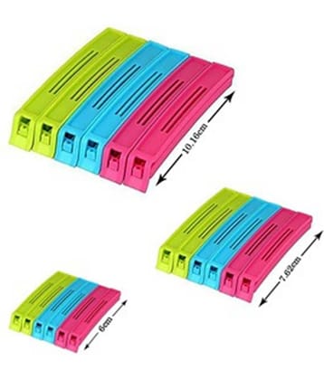 Different Size Plastic Food Snack Bag Pouch Clip Sealer Large, Medium, Small Plastic Snack Seal Sealing Bag Clips Vacuum Sealer (Multi-Color,Set of 18)