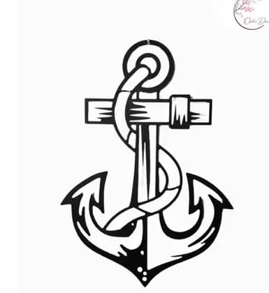 Oshi Decor Modern Metal Anchor Wall Art, Nautical Theme Black Iron Wall Hanging Decor, Design for Home, Living Room, Bedroom, Office, Cafe, Coastal Style