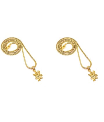 Jewar Mandi - Gold Religious Pendant With Chain ( Pack of 2 )