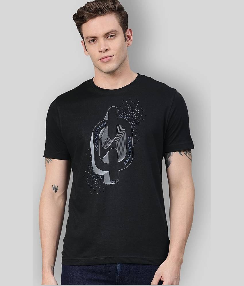 Huetrap Pack of 1 Cotton Regular Fit Men's T-Shirt ( Black )