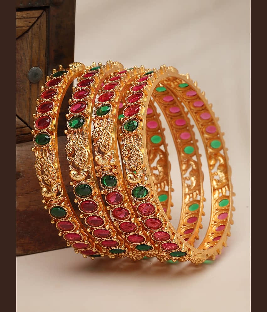 Sukkhi Red Bangle Set ( Pack of 4 )