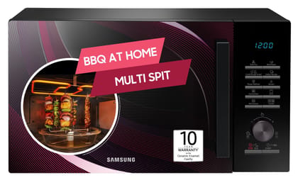 Samsung 28 L Slim Fry, Sensor Cook and Multi Spit Convection Microwave Oven (MC28A5145VR/TL, Black and Pattern, Ceramic Enamel Cavity with 10 Year Warranty Samsung 28 L Slim Fry, Sensor Cook and Multi Spit Convection Microwave Oven (MC28A5145VR/TL, Black