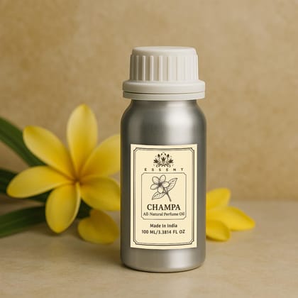 Essent Champa Unisex Roll-On Attar  3.38 fl. oz. (100 ml) | Long-Lasting Natural Fragrance | Alcohol-Free Perfume Oil
