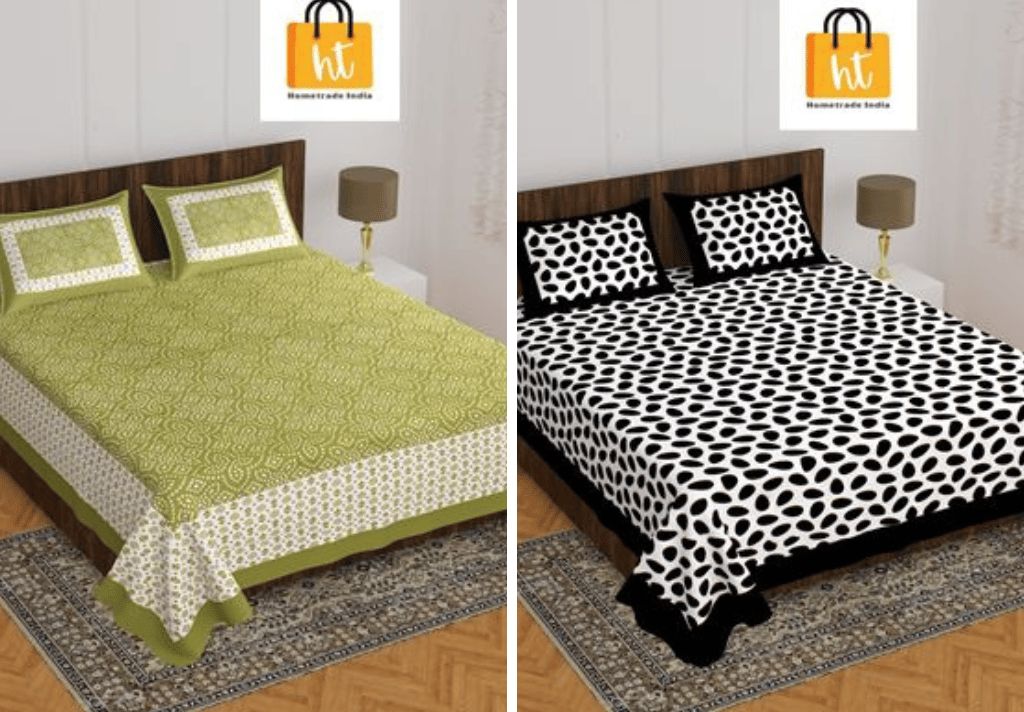 2201-Hometrade India- Standard Double Size (90*100 in )-Combo Double Bedsheet
