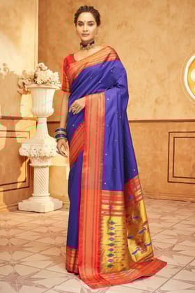 Blue Paithani Silk Saree