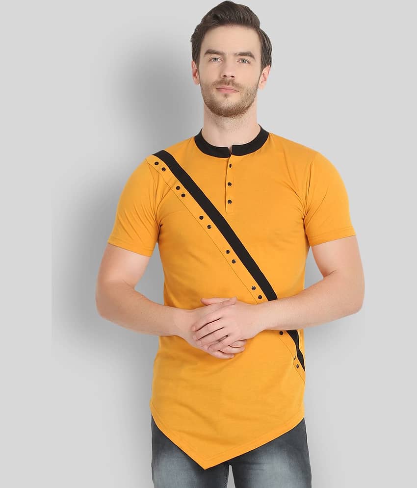 Glito Pack of 1 Cotton Blend Regular Fit Men's T-Shirt ( Yellow )