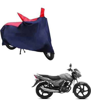 AutoRetail Dust Proof Two Wheeler Polyster Cover for TVS Star City (Mirror Pocket, Red and Blue Color)