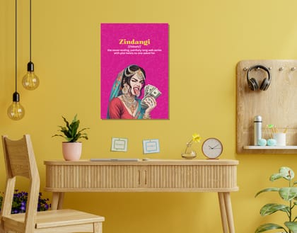 "ZINDANGI-WOMEN EDITION"- Shiny & Sturdy Metallic Poster  Art That Pops & Sticks (Literally!)-A3
