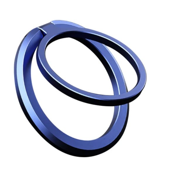 Moon - Magnetic Aluminium Ring iPhone Holder & Stand - Blue