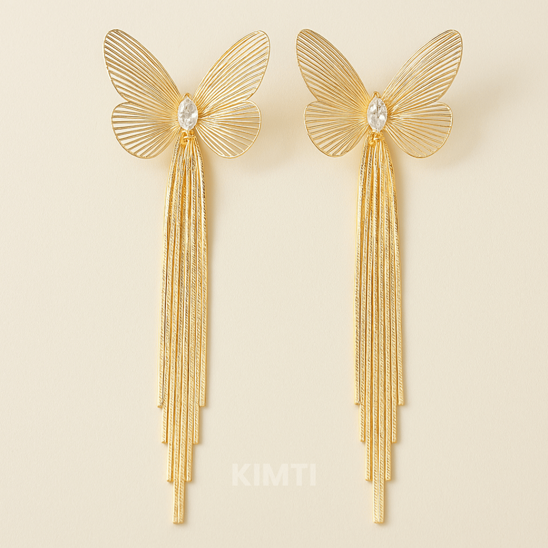 Cute Butterfly Golden Dangler Earring