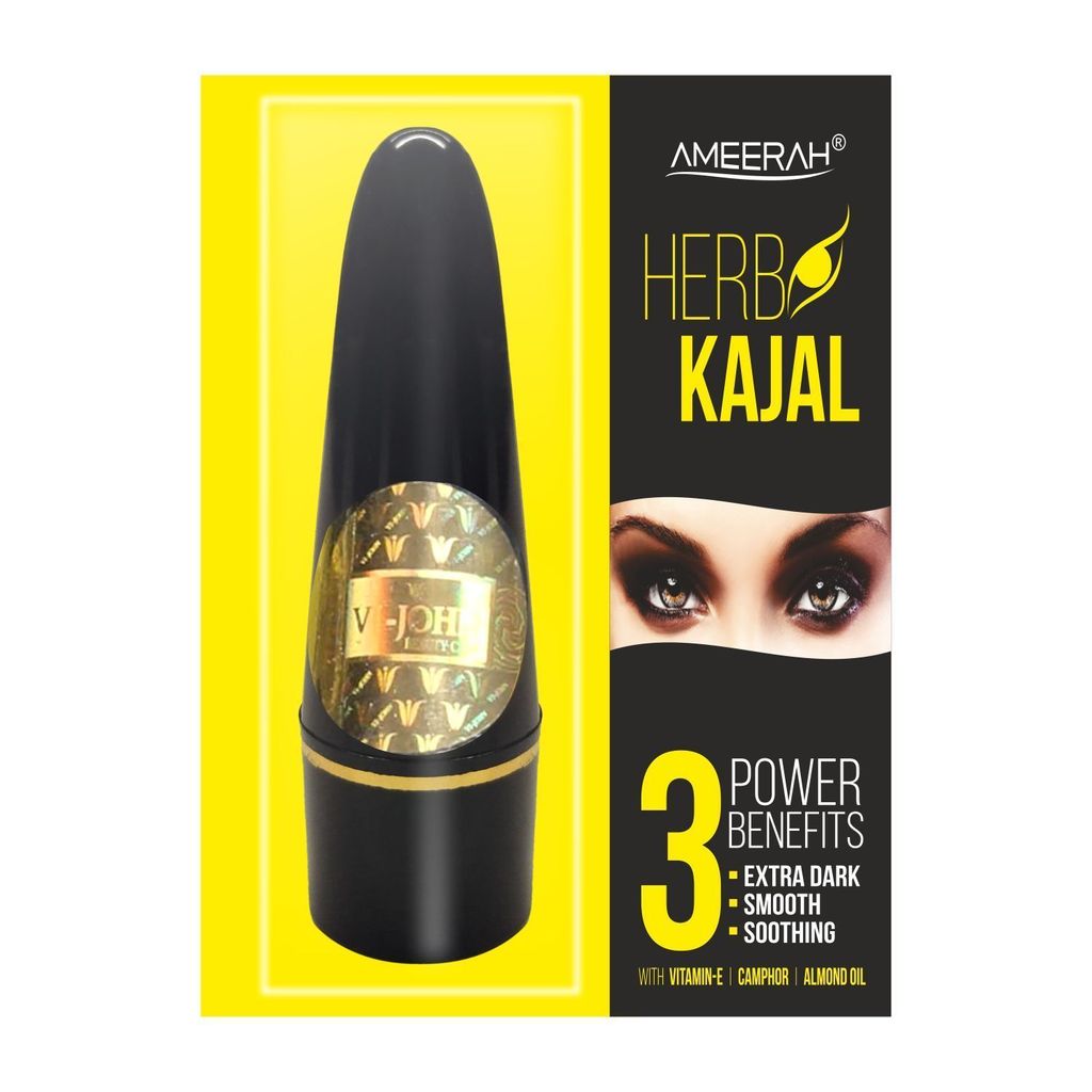 VI-JOHN WOMEN AMEERAH HERBO KAJAL WITH VITAMIN-E, CAMPHOR, ALMOND OIL 1.5GM (PACK OF 12) - Makeup - Eyes | Buy online on ZillyBuy