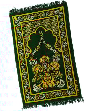 ADIRNY Green Single Velvet Prayer Mat ( 110 X 70 cm )