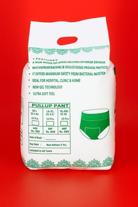 ACT Adult Diaper Pull-Up Pants for Men & Women | Medium (M-L) | Super Absorbent | Leak Proof | Odour Lock | Anti-Bacterial | Soft Breathable Fabric | 3 Packs x 30 Pieces | Unisex Pant Style Diapers