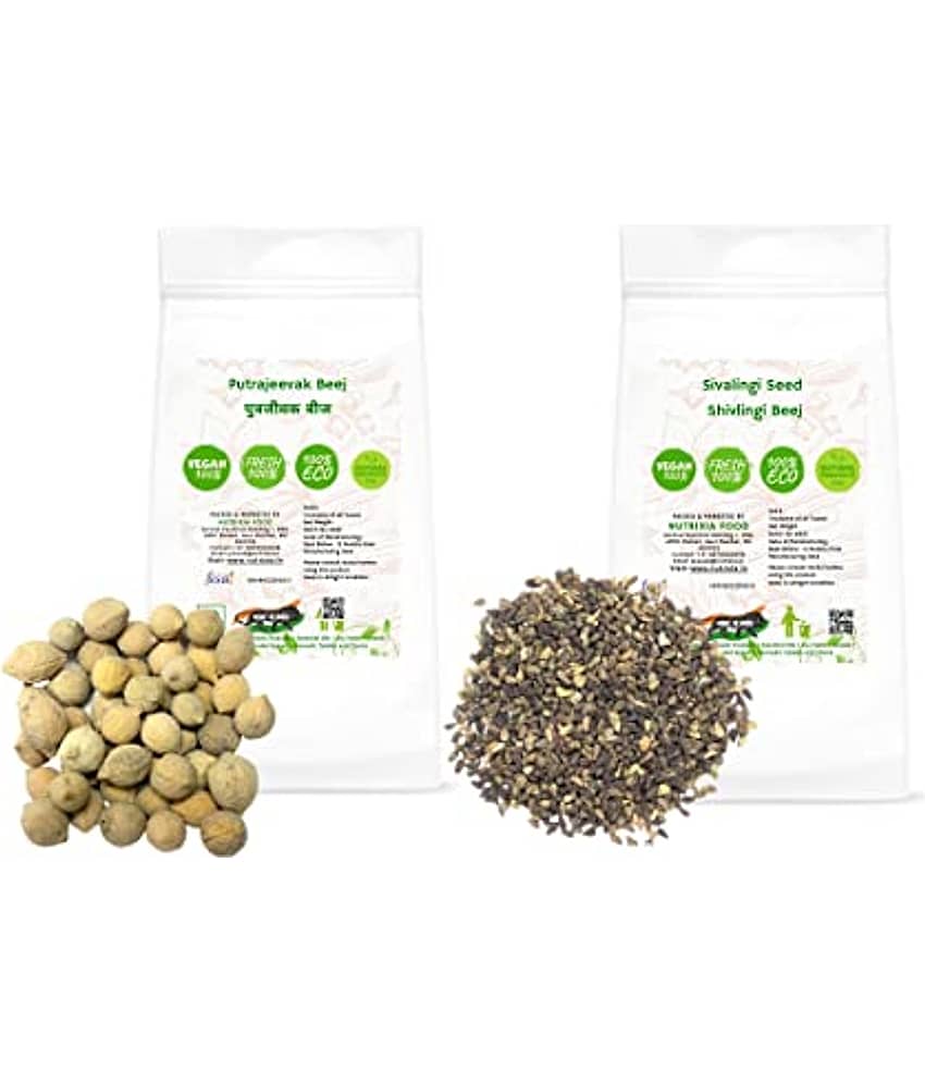 Nutrixia Food Shivalingi Seed And Putrajivak Seed Raw Herbs 50 Gm Pack of 2