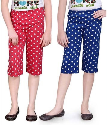 Sini Mini Pack of 2 Girls 100% Cotton Capris ( Multi )