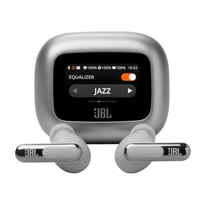 JBL Live Beam 3 TWS, Hi-Res Audio True ANC Earbuds- Silver