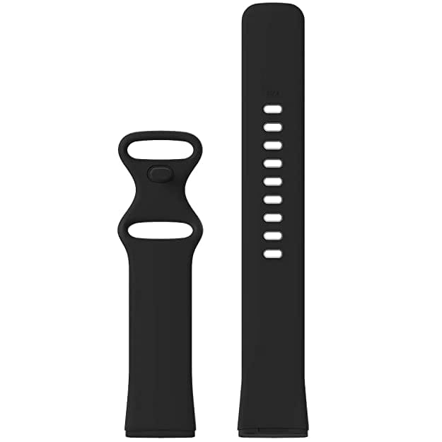 Valente Silicone Watch Strap Compatible with Fitbit Versa 3 / Sense only-Black