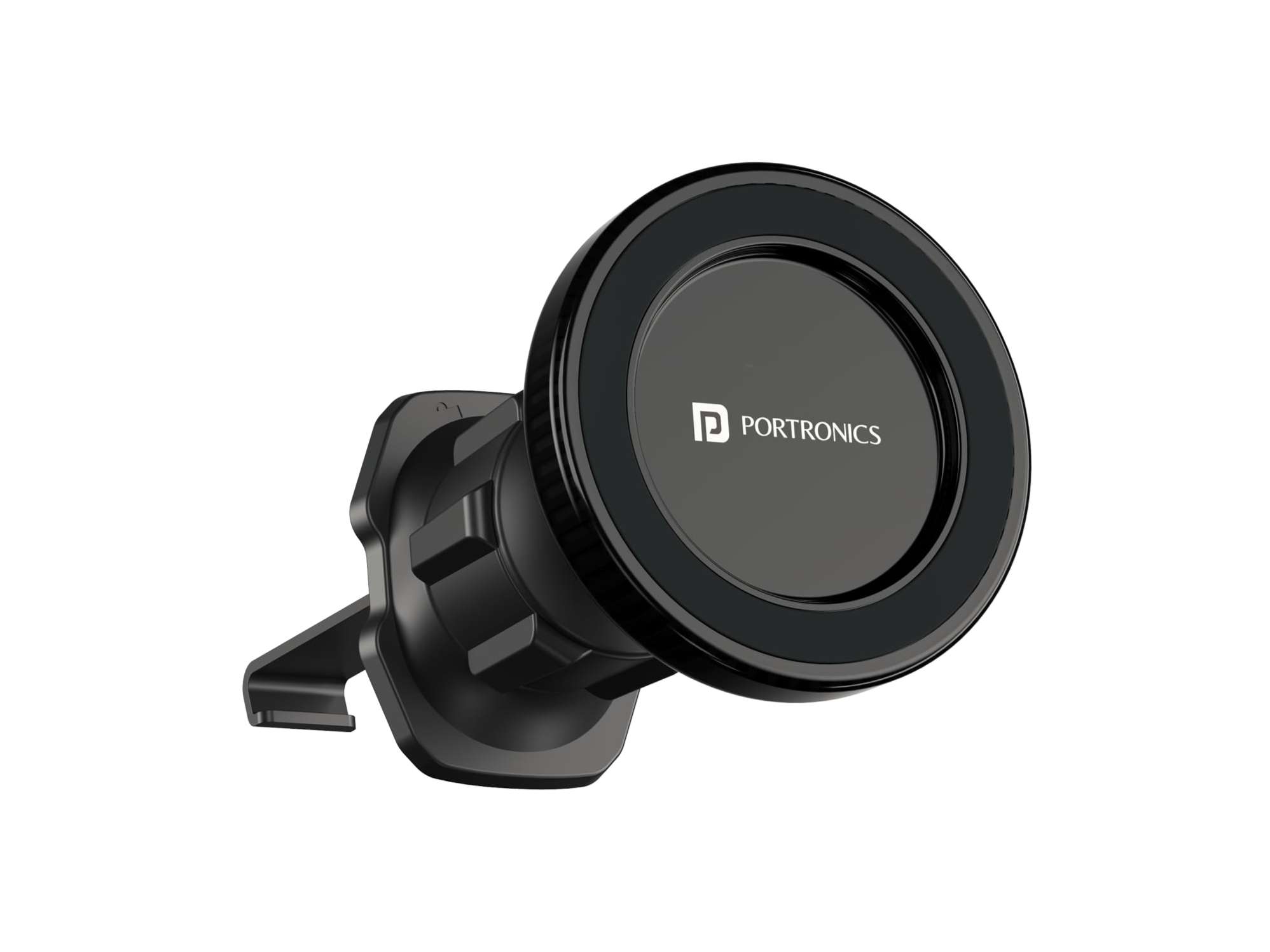 Portronics Mogun 4 Magnetic Car Phone Holder Stand with Strong Magnetic Grip, AC Vent Mount, 360 Degree Rotation, Single Hand Use, Shockproof Build, Mobile Stand for Car