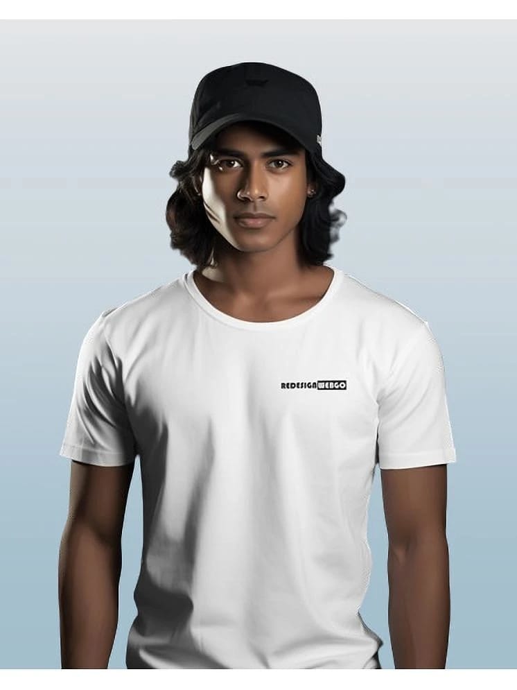 REDESIGNWEBGO Polyester Regular Fit Solid Half Sleeves Mens T-Shirt - White ( Pack of 1 ) - None