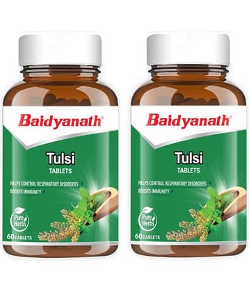 Baidyanath Tulsi Tablets Tablets for Immunity Relieves Cough and Cold 60No.s (Pack of 2)