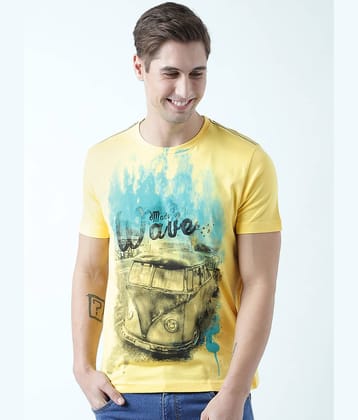 Huetrap Pack of 1 Cotton Regular Fit Men's T-Shirt ( Yellow )
