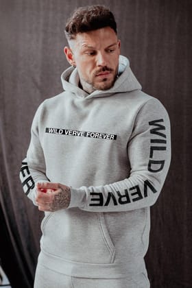 WILD VERVE FOREVER OVERSIZED HOODIE (GREY MELANGE)-S