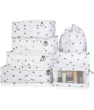 House Of Quirk White 7 Piece Travel Organizer Bag Premium Quality