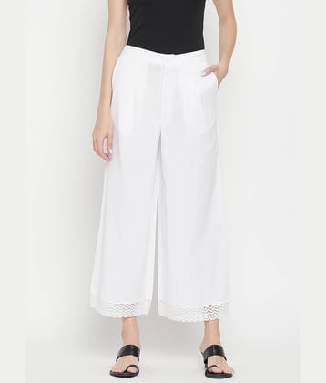 kg trenzz - White Cotton Women's Palazzo ( Pack of 1 )