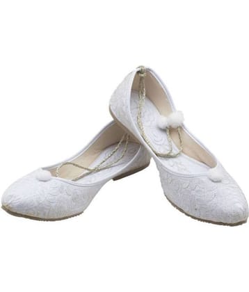 Raj White Ethnic Footwear