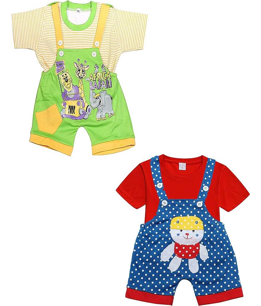 Babeezworld Pack of 2 Baby Girls 100% Cotton ( Multicolor )