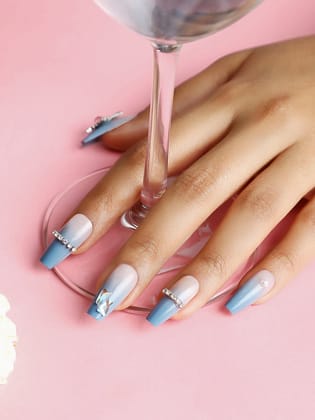 The Fleur Press-On Nails - Teal Green-Nails