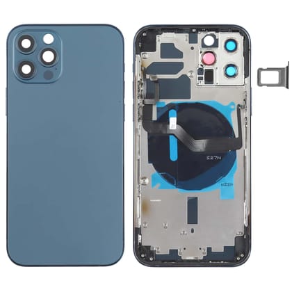 Complete Housing Body for iPhone 12 Pro Blue with Side Keys Sim Tray and Camera Lens