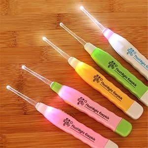 MALAN Ear Wax Remover With Led Flashlight Ear Cleaning Tools For Kids And Adults Ear Care, Kid Baby Safe Led Flashlight Earpick Ear Safety Cleaner Flashlight Reusable (pack Of 2)